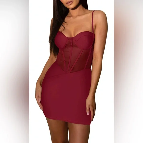 fitted lace wedding dress Spanx Women's AirEssentials Maxi Tank Dress in Red Size L